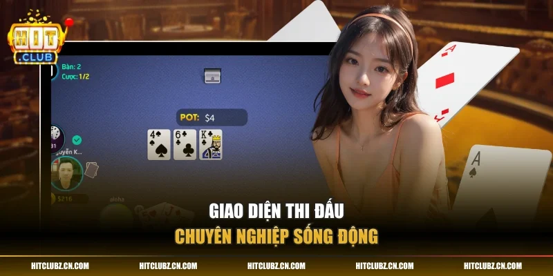 Giao diện thi đấu chuyên nghiệp sống động